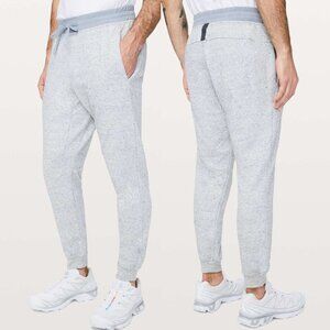 Lululemon At Ease Jogger - Heathered Melody Light Grey / Black - Size Medium